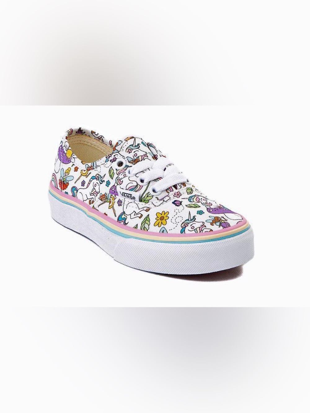 Vans Authentic Fairy Tales Big Kid Skate Sneaker Unicorn Fairy Mushroom Y5 W6.5